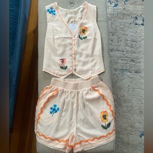 Summer Printed Vest and Short Set